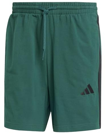 adidas Herren Essential Three Stripes Single Jersey Short 7In Shorts, Collegiate Green/Black, L
