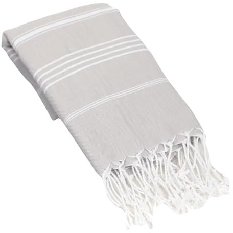 Heré Mood Strandtuch Hamamtuch Saunahandtuch Set - 1er & 2er Pack 100% Baumwolle - Hochwertiges Badetuch und Duschtuch - Picknickdecke, Extra Leicht (Grau)