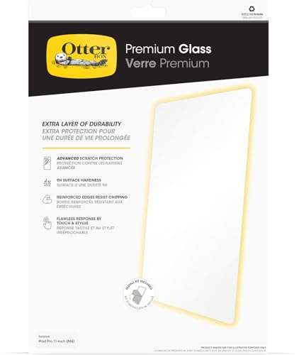 OtterBox Premium Glass Displayschutz für iPad Pro 11 (M5 2025 / M4 2025), gehärtetes Glas, hervorragender Kratzschutz, Keine Einzelhandelsverpackung