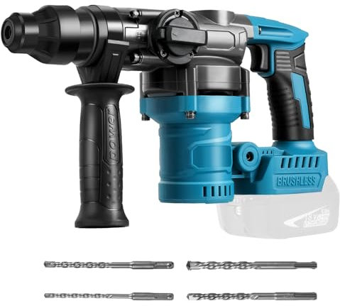 WingFly Trapano a Percussione Compatibile con Makita 18V Batteria, SDS-Plus Martello Perforatore, Foratura fino a 28 mm, Motore Senza Spazzole, per Uso Domestico e Professionale