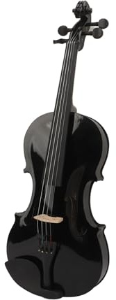 4/4 Akustische Violingeige in Voller Größe mit Starterset, Hartschalenkoffer, Kolophonium, Schulterstütze, Bogen, Zusätzlichen Saiten, Dämpfer, Einzigartigem Paillettenmaterial