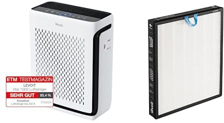 Levoit Luftreiniger Allergiker mit Tiermodus, CADR 243m³/h bis 52㎡, HEPA Luftfilter 99,97% Filtration + Levoit Vital 100S Ersatzfilter, HEPA Filter, hocheffizienter Aktivkohlefilter und Vorfilter