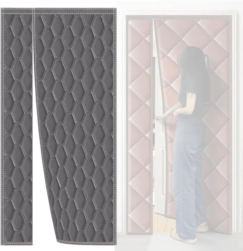 Thermal Insulated Door Curtain Magnetic Door Screen Cover 70cm 80cm 90cm 95cm 110cm 120cm 130cm Thermal And Insulated Door Curtain For Doorway Waterproof Blackout(Gray,70x200cm)
