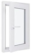 Finestra in PVC con triplo vetro, tirando destro, bianco, larghezza 500 x 800 mm