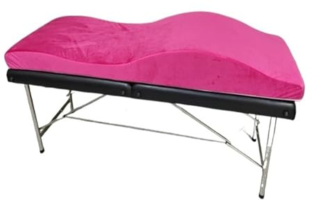 LIZHAYG Surmatelas Ergonomique en Mousse Salon de beauté Extension de Cils incurvée Surmatelas de lit Table de Massage en Velours Matelas for Cils Lit for Salon de beauté(Rose Red)