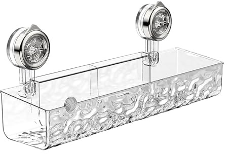 AADDFDD Aufbewahrungshalter mit gewelltem Saugnapf, Aufbewahrungsregal für Badezimmer mit Saugnapf, Saugnapfregal for Die Küchenwand, Regal für Dusche und Küche