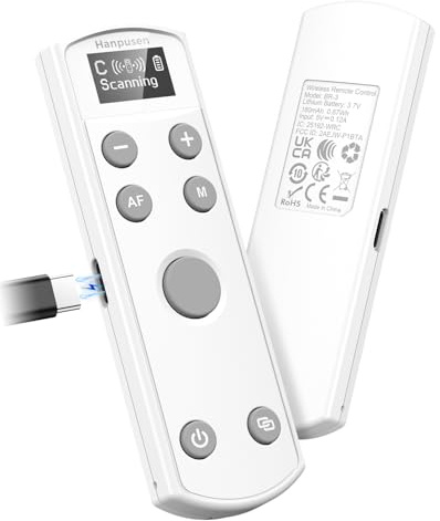 Hanpusen Rechargeable Camera Remote Control for Canon - Wireless Shutter Release with OLED Screen Compatible with R8, R6 II, R100, R50, R10, M50, SL3, R3, R5, R6, EOR RP, EOS R;Replaces Canon BR-E1