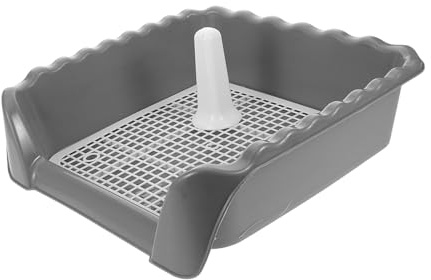 DIKACA Medium Hunde Toilette mit Induktivem Gitter Seiten Schutzwand Indoor Welpen Trainingsset für Wohnung und Balkon Hygienisches Hundetoilette Tray