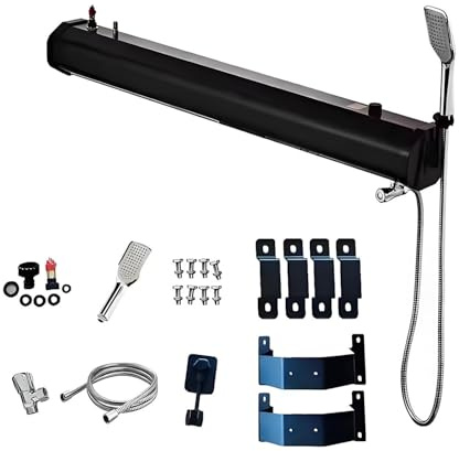 WTRYRN Ducha de Camping portátil con energía Solar para Techo, Ducha presurizada con calefacción Solar para Techo, para Camiones y vehículos Todoterreno. 20L/5.28Gal
