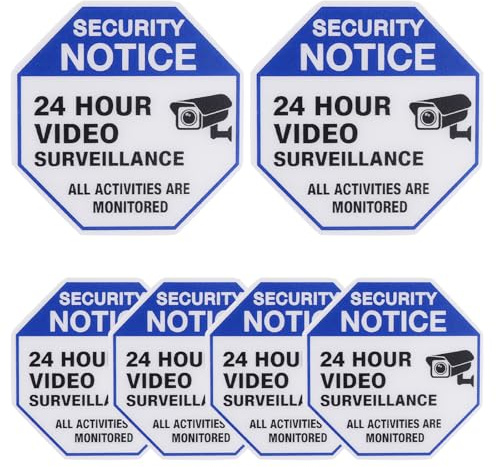 6pcs Video Surveillance Stickers, 2 Large 3.5/6.7cm & 4 Medium 2.65/8.7cm Weatherproof Security Stickers Strong Adhesive Security Camera Signs for Indoor Outdoor Use | 2 Large 3.5/6.7cm & 4 Medium 2.65/8.7cm Weatherproof Security Stickers for Indoor Outdoor Use