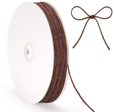 G2PLUS 100m Cuerda de Yute Natural Café,2mm Hilo de Yute,Cuerda Fina Deco | Cordel Jardinería para Decoración,Navidad,Crochet,Envoltura de Regalos y Bricolaje,Manualidades