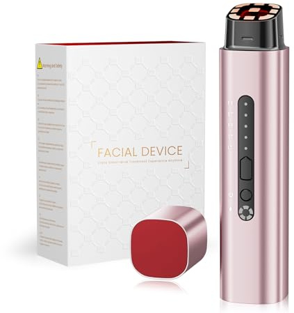 Aparato Radiofrecuencia Facial Profesional, 5 en 1 Masajeador Facial de Microcorriente, Dispositivo Eléctrico Antiacné, Antiarrugas, Reafirmante y Lifting para Rostro y Cuello (Oro rosa)