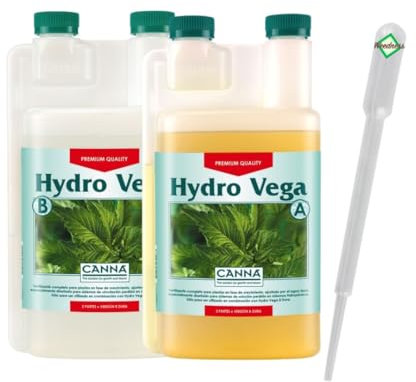 Weedness Canna Hydro Vega A&B 1 Liter - Wachstumsphase Hydrokultur Dünger Hydrokulturdünger Bewässerung Flüssigdünger Organisch Grow Bio Naturdünger