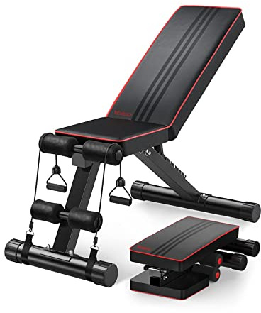 YOLEO Banc réglable, Banc de Musculation pour l'entraînement Complet du Corps, Banc inclinable Exercice Gymnastique à Domicile (avancé)
