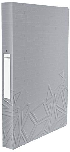 Leitz Urban Chic Ringbuch, A4, 26 mm Rückenbreite, 2 D-Ring Mechanik, Grau, 42070088