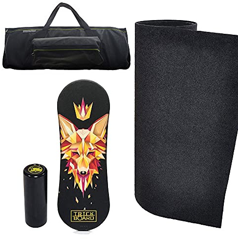 Trickboard Jackal Set: Board Bag + Roller + Carpet + Sticker Free - Balance Training Skateboard Surfboard Snowboard Wakeboard