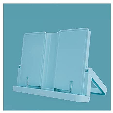 Leseständer Verstellbare Buchständer Höhe und Winkel gefaltet tragbar mit Seitenhalter für Papier Lehrbuch Music Kochbuch Tablet Rezept 11 x 8 Zoll Bücherregal (Color : Green)