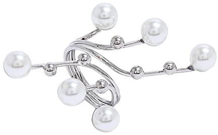 Anello Con Perle Di Ramo Per Donne Ragazze Perle Dorate Perle Finte Stile Antico a Strati Aperto a Fascia Aperta Regolabile Art Déco Gioielli Esagerati Alla Moda Regali Di Compleanno Zirconia Cubica