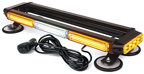 Lámpara de advertencia TOTMOX COB LED 12V, barra de luz estroboscópica dual cara para vehículos de carretera de emergencia