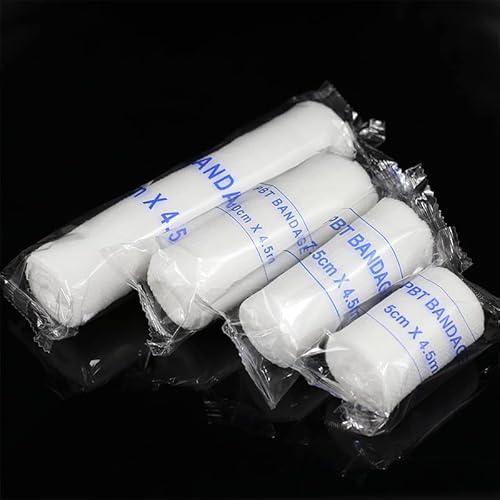 4 Stück konformierende Bandage, 4,5 m Premium-Mullbinde-Rolle, weiche Gaze-Rolle, Bonus, medizinische Bandage für Sicherheit, Erste-Hilfe-Gruppe, medizinische (5 cm)