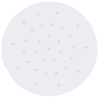 Lot de 100 Papier Sulfurisé pour Air Fryer de 18cm, Perforé Papier Cuisson Air Fryer, Rond, Non Blanchi, Papier Air Fryer pour Four en Micro-ondes, Airfryer Papier Cuisson Blanc