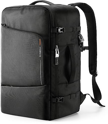 Inateck 42L Anti Diebstahl Reiserucksack Handgepäck Flugzeug mit Zahlenschloss Damen Herren, 17-Zoll-Laptop Rucksack