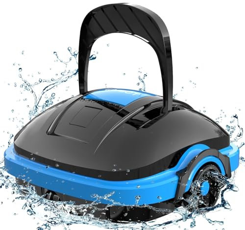 WYBOT Robot Piscina Fuori Terra per Piscina da 50m², Robottino Pulitore con Doppia Motricità e Parcheggio Autonomo | Robot Piscina Pulitore Senza Fili con Batteria Nero