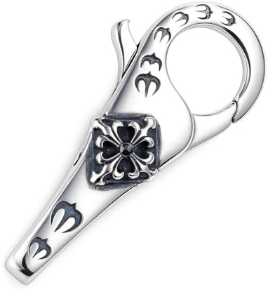 My-Bead Doppelkarabiner 925 Sterling Silber Premium Karabiner – Schmuckverschluss Fleur de Lys XXL 22mm – Armband & Halskette DIY