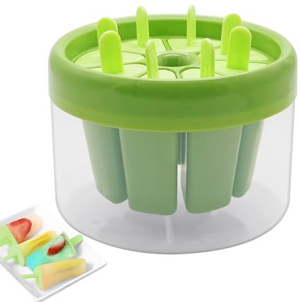 Viceda Plastic Ice Lolly & Popsicle Moulds - 8 BPA-Free Reusable Cavities,Easy-Release Mould with Sticks and Drip Proof Container, for Summer Homemade Ice Cream, Frozen Yogurt, Smoothies & Milkshakes