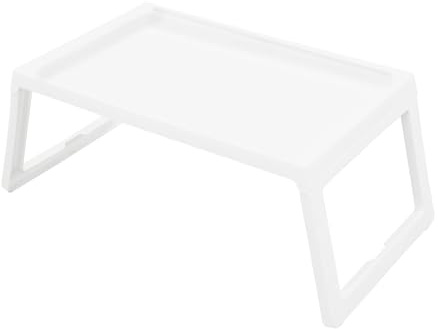 4 Pcs Bett-Tablett-Tisch Freistehend Betttisch Klappbar Modern Frühstückstablett Fürs Bett Ideal für Frühstück und Abendessen im Bett zum Lernen und Arbeiten (Weiß)