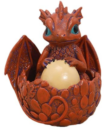 PUCHEN Dragon Egg Ornament Dragon Hatchlings Figurine Dragon Egg Statue Hatchling Dragon Figurine Dragon Sculptures for Table Desk Cars Workplace Decoration