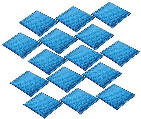 Tofficu 50stücke Luftpolster-versandtaschen Selbstklebende Stoßfeste Verpackung Für Bücher Und Zerbrechliches Langlebig Und Sicherer Transport Blaues Aluminisiertes Design