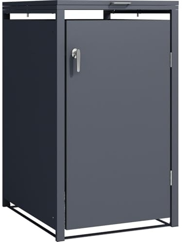 STILISTA Mülltonnenverkleidung aus Metall, für 1 Mülltonne je 240 Liter, Anthrazit V3