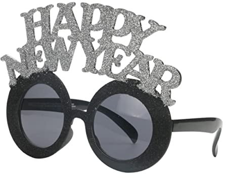 Ciieeo Happy Year Partybrille Lustige Brille Silvester Accessoire Erwachsene Festival Deko Spaß Scherzsonnenbrille Jahreswechsel Feier Zubehör