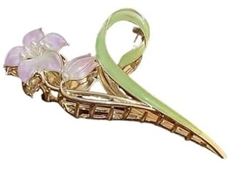 Purple Lily Metal Hair Claw Clips,Large Claw Nonslip Barrettes Non-Slip No Broken Strong Hold Clamps Fashion Hair Accessories for Woman and Girls With Long Thick Thin Curly Hair,Clips