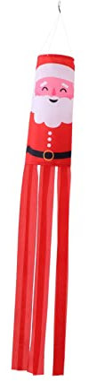 Veemoon Weihnachtliche Windfahne Santa Claus Wetterfeste Gartendeko Für Draußen Schnelltrocknendes Material Einfache Montage Festliche Weihnachtsdeko Außen Rote Wind-sock-flagge
