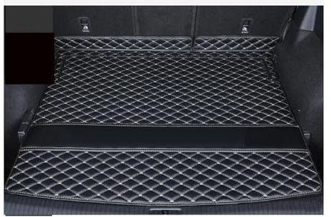Kofferraumwanne Kofferraummatten Für VW Für Tiguan Für TAYRON Für Tiguan L Für T-ROC Für LAVIDA Für MAGOTAN Für Passat wasserdichte Kofferraumteppiche Kofferraummatte(A Black Beige)