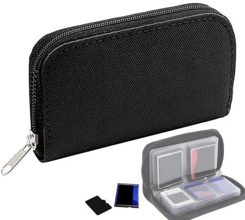 Estuche para Tarjetas de Memoria - Organizador con Cremallera para Tarjetas de Juego | Estuche Compacto para Tarjetas SD, Funda Protectora para Almacenamiento Seguro de Datos, Cartera de Viaje