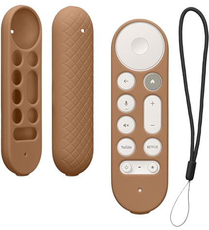 kwmobile Hülle Fernbedienung kompatibel mit Google TV Streamer 4K Hülle - Silikon Case für TV Zubehör in Cappuccino
