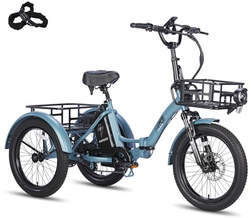 Fafrees F20 Mate E Bike Dreirad für Erwachsene Strassenzulassung [ Offiziell ] Damen Ebike Herren 180kg, Fat Elektrofahrrad 48V, Elektro Fahrrad 3 Räder für Senioren, elektrisch 3 Rad Fahrrad faltbar