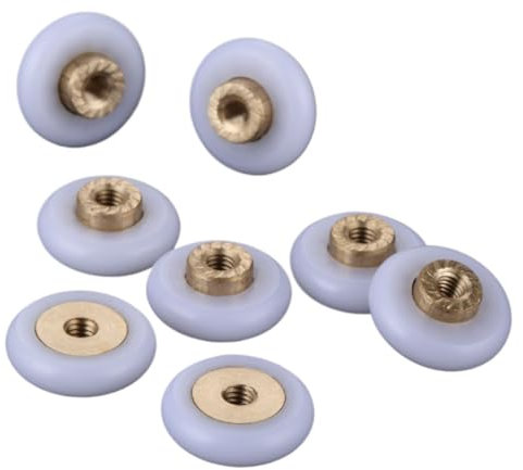 DUANSIYU Roulette Douche Lot de 8 roulettes de Porte de Douche en Nylon et Laiton, roulettes de 18 mm de diamètre, Remplacement for cabines de Douche Roulette Porte Coulissante Douche