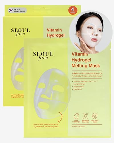 DERMAL Maschera in Gelatina Fusa con Vitamina Hydrogel 4 pezzi – Maschera Notturna Coreana per il Viso con Complesso Vitaminico – Anti-Invecchiamento e Uniformante – Skincare Coreana
