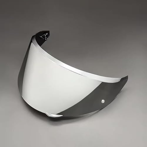 YOFAB Visiere Casque Moto pour AGV New K3, Casque Moto Pare-Vent Casque Lentille, Remplacement de Visière de Lentille de Casque de Bouclier de Vent de Moto,I Silver