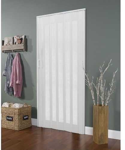 Folding Door Sliding Concertina Door Clear PVC Plastic Features Artistic Patterned Internal Doors Panel Divider(Clear, Thickness 10mm)