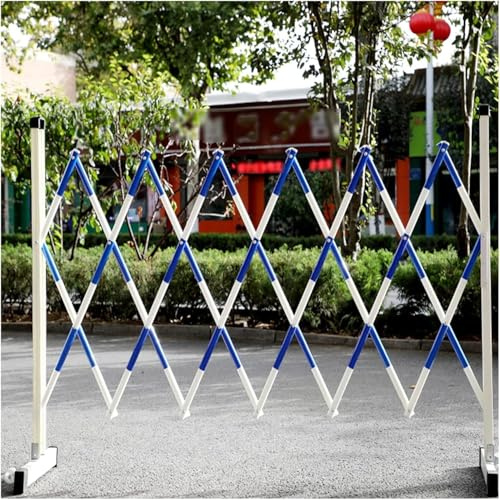 Retractable Traffic Barricade, Adjustable Lanes Driveway Fence, Folding Outdoor Road Schools Malls Garage Portable Scissor Gate, 3 Colors, Blue, 1.2x6m