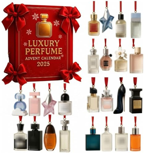 2025 Neu Luxus Parfüm Adventskalender, 24-Tage-Parfüm-Display Geschenkset, 24 Tage Designer-Düfte für Frauen & Männer - Premium Holiday Countdown Geschenke Set