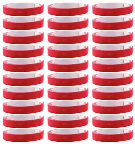 Vilgftyiet Lot de 30 bandes adhésives de protection latérale en éponge pour raquette de tennis de table et bords de lame, 10 mm de large, rouge