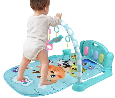 XIQIQI Tappetino Gioco Da Pavimento,Illuminato Musicale Staccabile Educazione Precoce - Giocattoli Didattici per Bambini con Piano & Palestra da Gioco | per Soggiorno Camera da Cameretta Casa Asilo