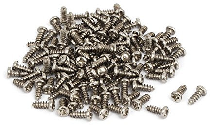 Sourcingmap 3mm x 8mm Phillips Drive Fully Thread Self Tapping Pan Head Screws 100PCS