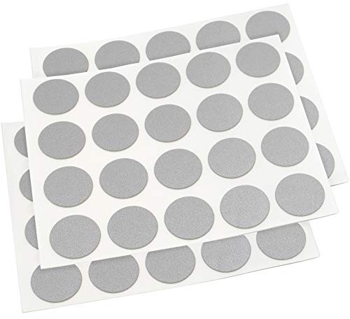 Adsamm® / 60 x Abdeckkappen/Silber/Ø 13 mm/rund / 0,45 mm dünne Selbstklebende Möbelpflaster